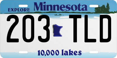 MN license plate 203TLD