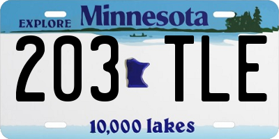 MN license plate 203TLE