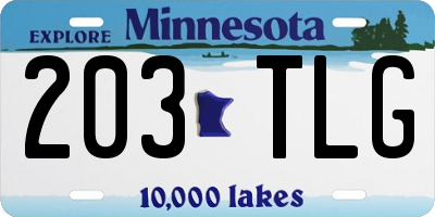 MN license plate 203TLG