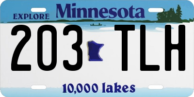 MN license plate 203TLH