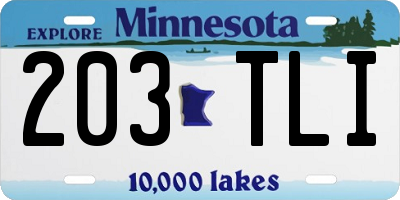 MN license plate 203TLI
