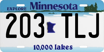 MN license plate 203TLJ