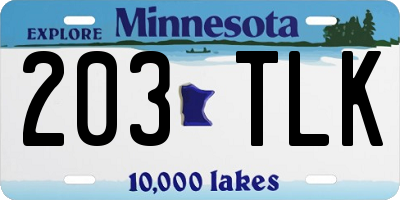MN license plate 203TLK