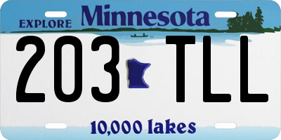 MN license plate 203TLL