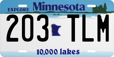 MN license plate 203TLM