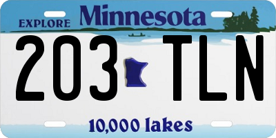 MN license plate 203TLN