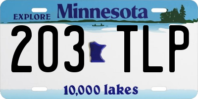 MN license plate 203TLP