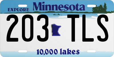MN license plate 203TLS