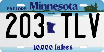 MN license plate 203TLV