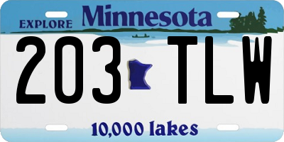 MN license plate 203TLW