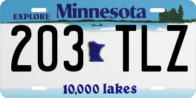 MN license plate 203TLZ
