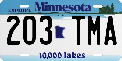 MN license plate 203TMA
