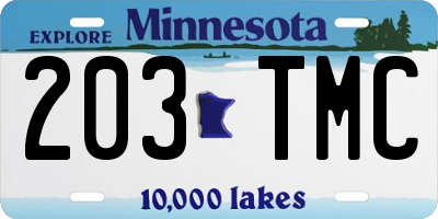 MN license plate 203TMC