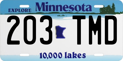 MN license plate 203TMD