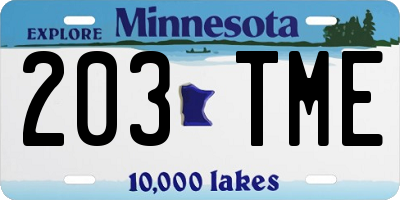 MN license plate 203TME
