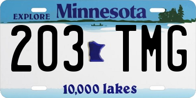 MN license plate 203TMG