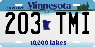 MN license plate 203TMI