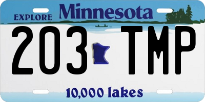 MN license plate 203TMP