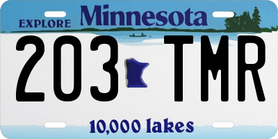 MN license plate 203TMR
