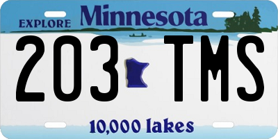 MN license plate 203TMS