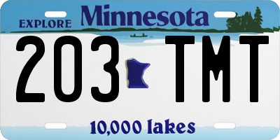 MN license plate 203TMT