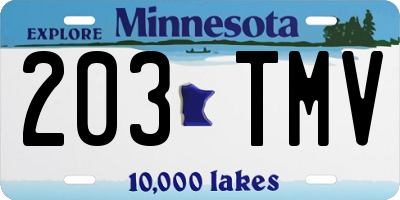 MN license plate 203TMV