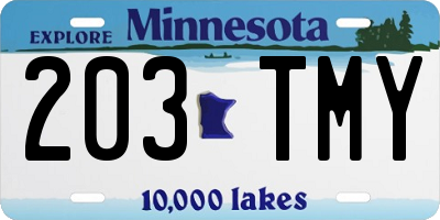 MN license plate 203TMY