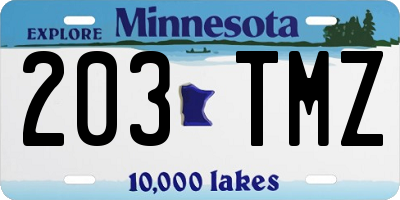 MN license plate 203TMZ