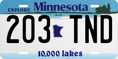 MN license plate 203TND