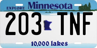 MN license plate 203TNF