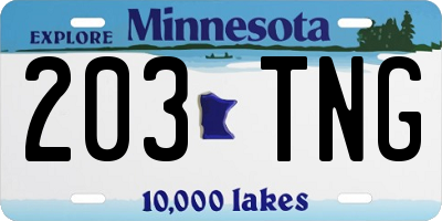 MN license plate 203TNG