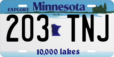 MN license plate 203TNJ