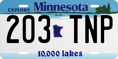 MN license plate 203TNP
