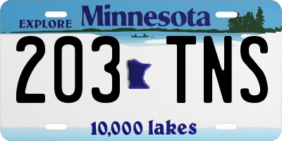 MN license plate 203TNS