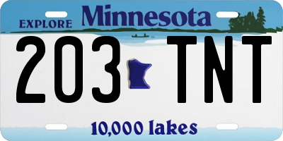 MN license plate 203TNT
