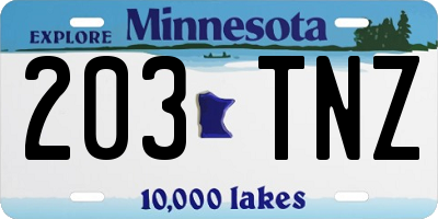 MN license plate 203TNZ