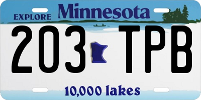 MN license plate 203TPB
