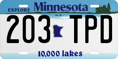 MN license plate 203TPD