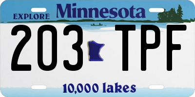 MN license plate 203TPF