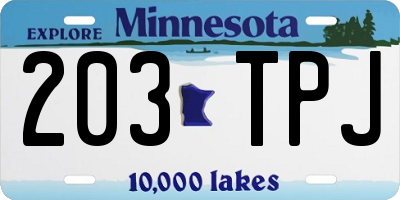 MN license plate 203TPJ