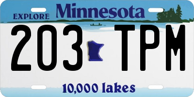 MN license plate 203TPM
