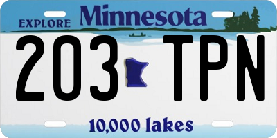 MN license plate 203TPN