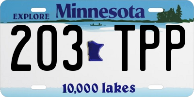 MN license plate 203TPP