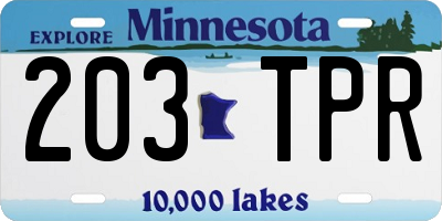 MN license plate 203TPR