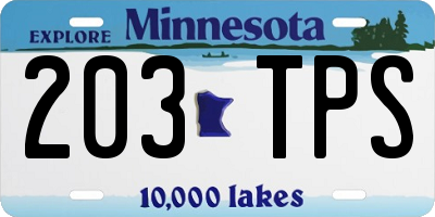 MN license plate 203TPS