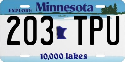 MN license plate 203TPU