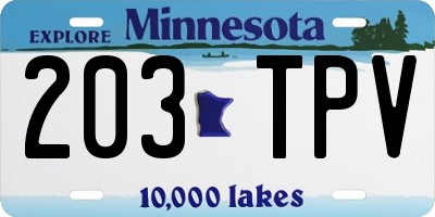 MN license plate 203TPV
