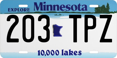 MN license plate 203TPZ