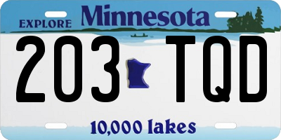 MN license plate 203TQD