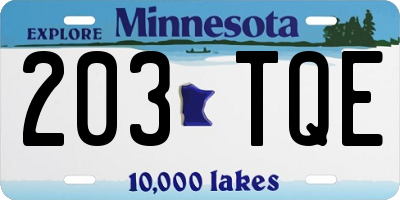 MN license plate 203TQE